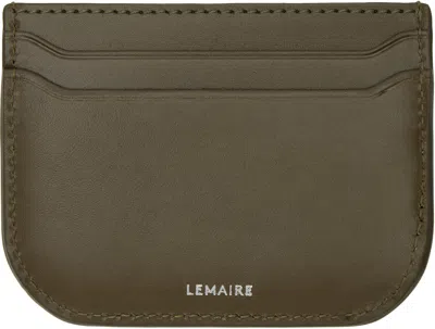 Lemaire Khaki Calepin Card Holder In Gr661 Khaki Moss