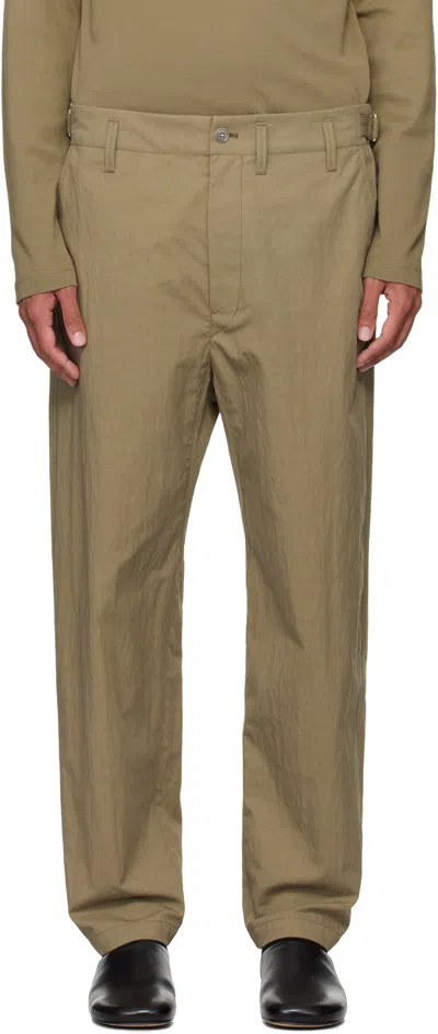 Lemaire Khaki Carrot Trousers In Gr619 Light Olive