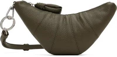Lemaire Khaki Crossbody Croissant Coin Pouch In Gr667 Dark Moss