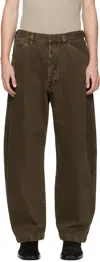 Lemaire Khaki Maxi Workwear Jeans In Green