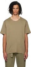 LEMAIRE KHAKI RIB U-NECK T-SHIRT