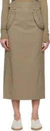 Lemaire Khaki Straps Midi Skirt In Gr619 Light Olive