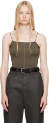 Lemaire Openwork Top Tops Beige In Gr678 Dark Khaki