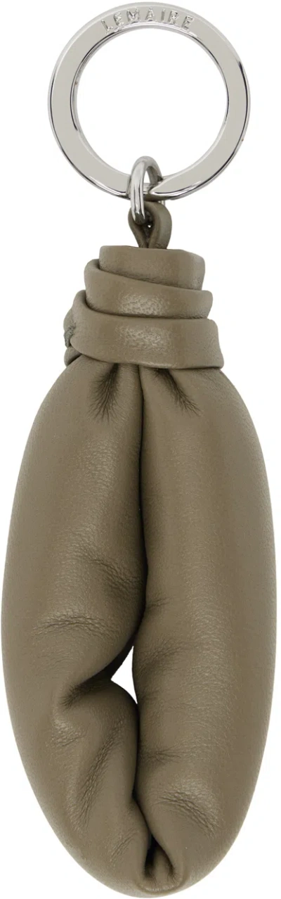 Lemaire Khaki Wadded Keychain In Gr100 Dark Sage