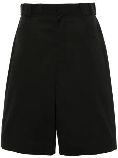 Lemaire Knee-length Cotton Shorts In Black
