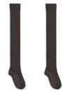 Lemaire Knee-length Ribbed Socks In Brown