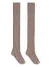 Lemaire Knee-length Ribbed Socks In Neutrals