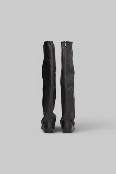 Lemaire Knee Top Glove Flat Boots In Black