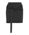 Lemaire Trompe Loeil Knotted Mini Skirt In Black