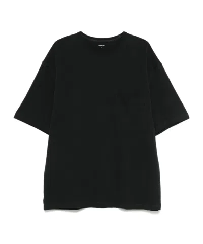 Lemaire Knitted Texture T-shirt In Black