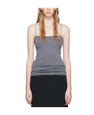 Lemaire Darted Fitted Viscose Tank Top In Bk928 Aluminium