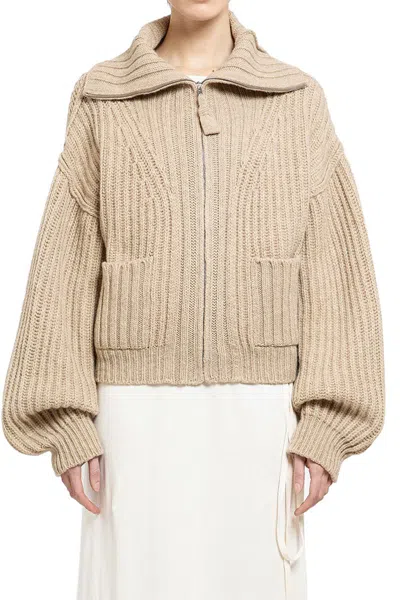 Lemaire Trucker Cardigan In Beige