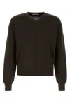 Lemaire Dark Brown Wool And Acrylic Sweater In Brown