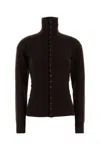 Lemaire Buttoned Fitted Cardigan In Brown