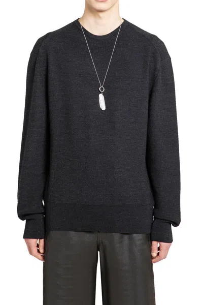 Lemaire Mock Neck Sweater Anthracite In Grey