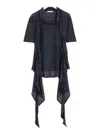 Lemaire Mixed Fabric Knotted Top In 灰色