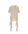 Lemaire Mixed Fabric Knotted Top In Powdery Blush