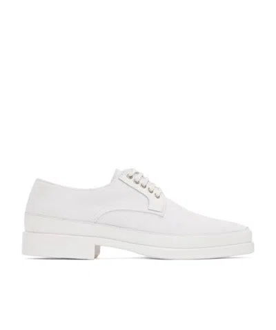 Lemaire White Canvas Derbys In 000 White