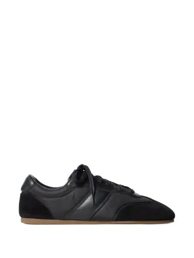 Lemaire Soft Runners In Suede Leather In Black