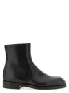 Lemaire Square-toe Leather Ankle Boot In Black