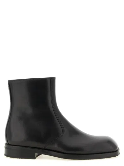 Lemaire Lamb Leather Ankle Boot In Black