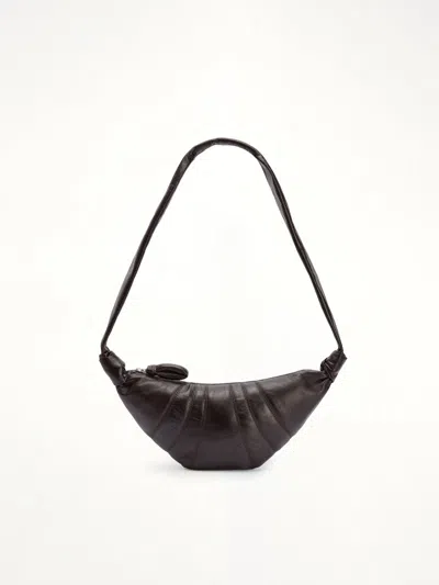 Lemaire Lambskin Small Croissant Bag In Brown