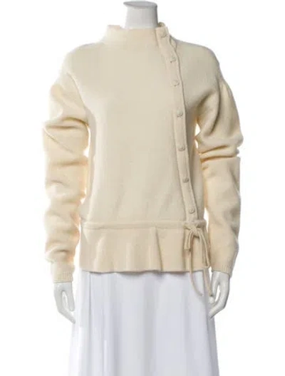 Pre-owned Lemaire Lambswool Mock Neck Sweater In Neutral