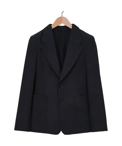Lemaire Lapel Long-sleeved Suit Coat In Black