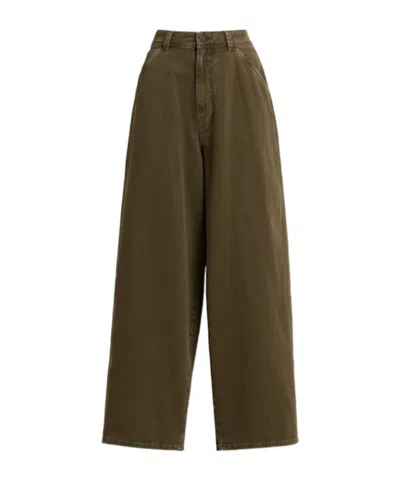 Lemaire Large Cotton Pants -  - Women  - Green - 40 Fr