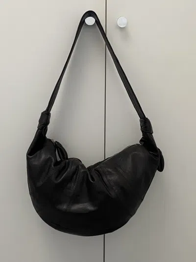 Pre-owned Lemaire Large Croissant Bag Dark Chocolate Leather In Brown