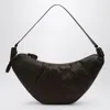 Lemaire Large Croissant Bag In Brown Leather In Purple