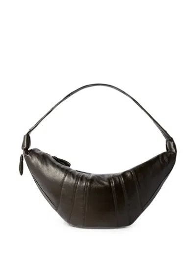 Lemaire Large Croissant Bag In Coated-cotton In Brown