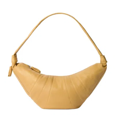Lemaire Large Croissant Bag In Goat Leather In Purple