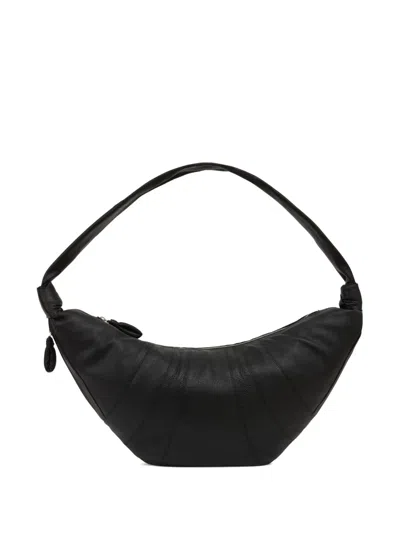 Lemaire Croissant Large Leather Shoulder Bag In Black