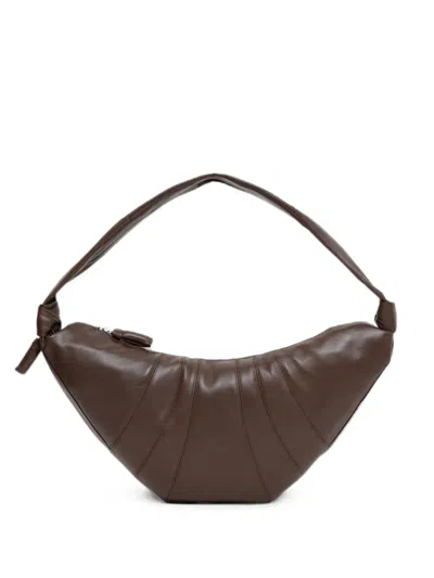 Lemaire Large Croissant Leather Shoulder Bag In Brown