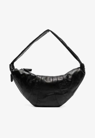 Lemaire Large Croissant Nappa Leather Shoulder Bag In Black