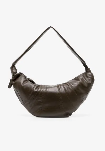 Lemaire Large Croissant Nappa Leather Shoulder Bag In Brown
