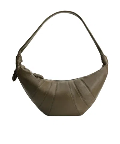 Lemaire Large Croissant Panelled Shoulder Bag In Brown