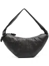 Lemaire Womens Black Crossant Large Leather Cross-body Bag In Brown