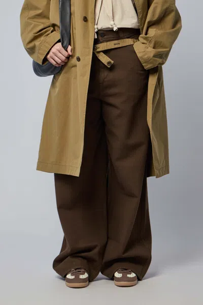 Lemaire Large Pants In Brown