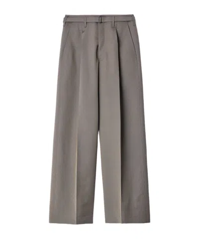 Lemaire Large Pleated Pants In Wool Mohair Toile In Neutral