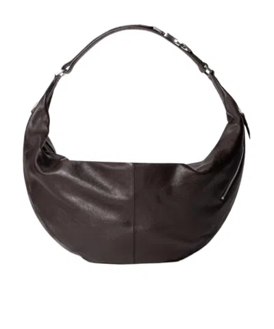 Lemaire Large Quiver Clip Bag In Leather In Brown