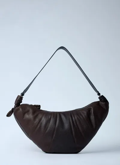 Lemaire Large Rail Belt Croissant Shoulder Bag In Brown