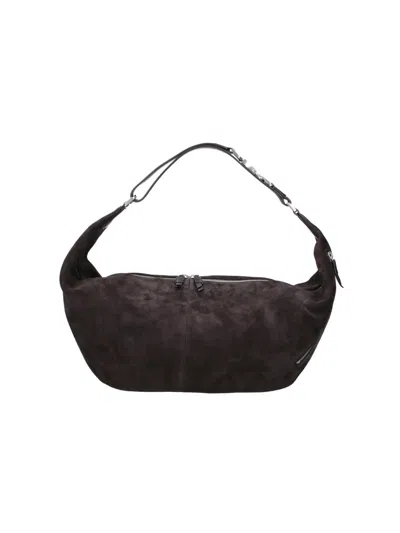 Lemaire Brown Quiver Clip Large Suede Shoulder Bag