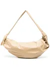 Lemaire Large Soft Croissant Leather Shoulder Bag In Neutrals