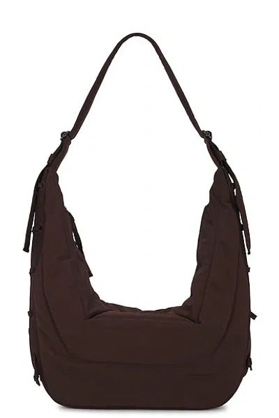 Lemaire Large Soft Game Bag In Chocolate Truffle