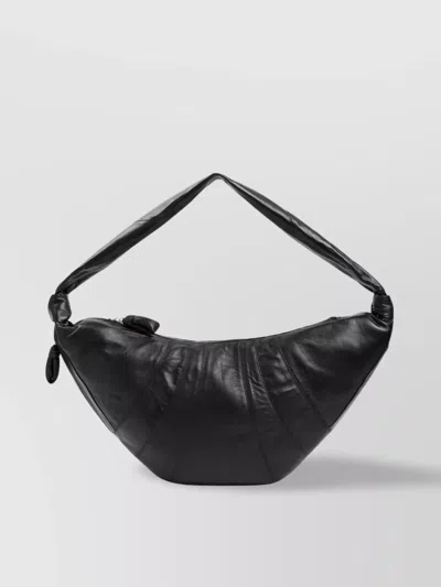 Lemaire Large Soft Shoulder Bag With Knot Detailing In Black
