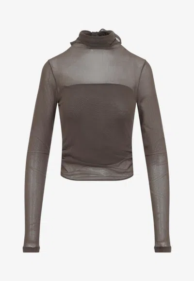 Lemaire Layered Sheer Foulard-neck Top In Multi