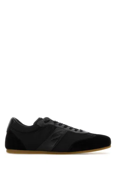 Lemaire Leather & Suede Sneaker In Black