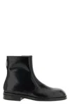 Lemaire Men Leather Ankle Boots In Black
